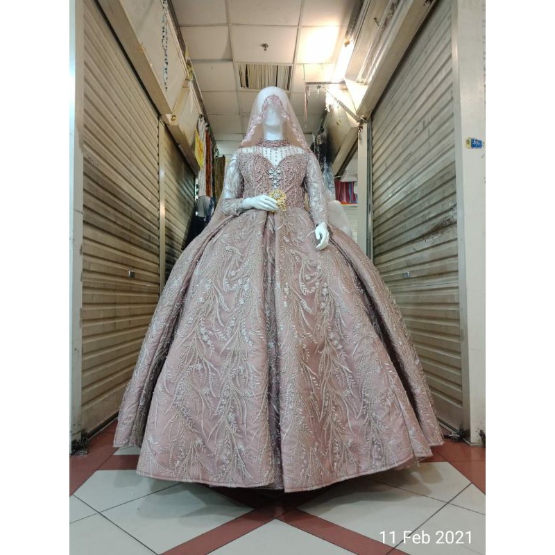 GAUN PENGANTIN BARBIE TILE AKAR BEREKOR MEWAH//GAUN