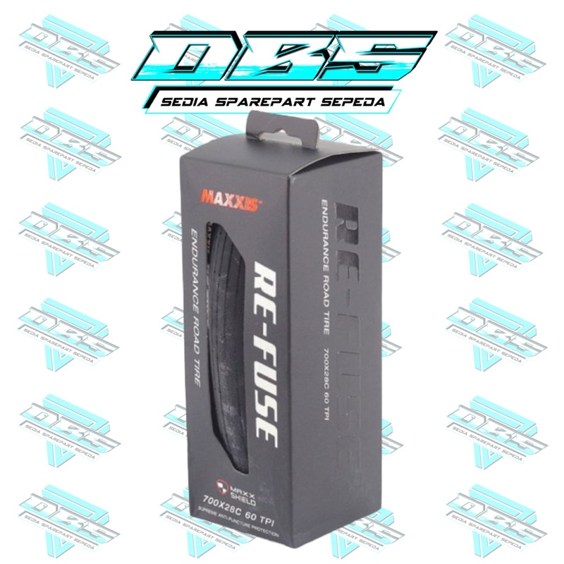 BAN MAXXIS RE FUSE 700X 28C BLACK KEVLAR TIRE 700C 28C REFUSE ROADBIKE