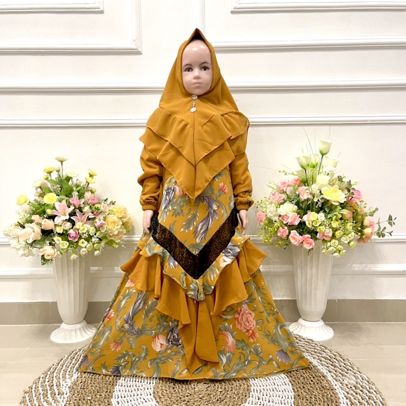 SET GAMIS ANAK V SULTAN CERUTY PRINTING PAYET