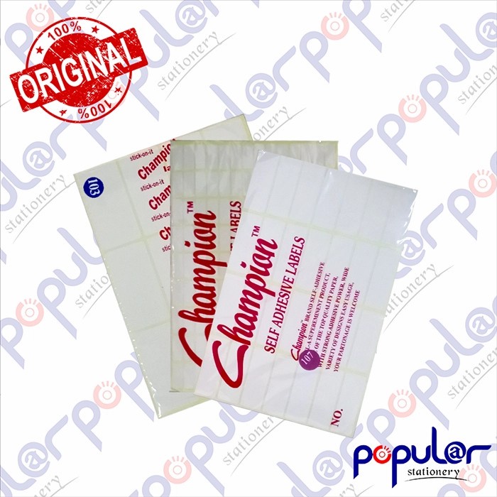 

Label Sticker Champion | Self Adhesive Label - No. 99 / 103 / 107 / 112