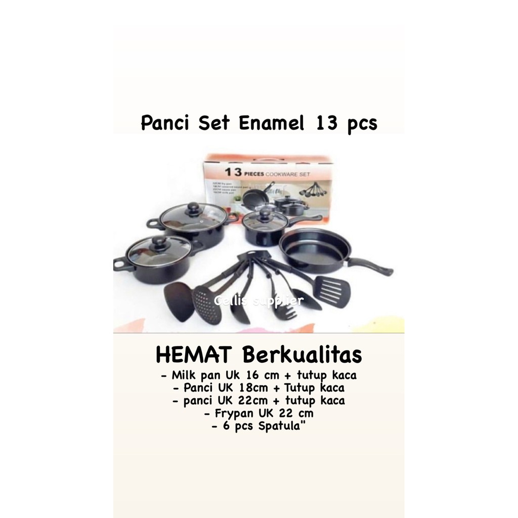Panci set 3 in 1 Panci Serbaguna Wajan Anti Lengket panci sup teflon frypan tutup kaca cantik Y7F8