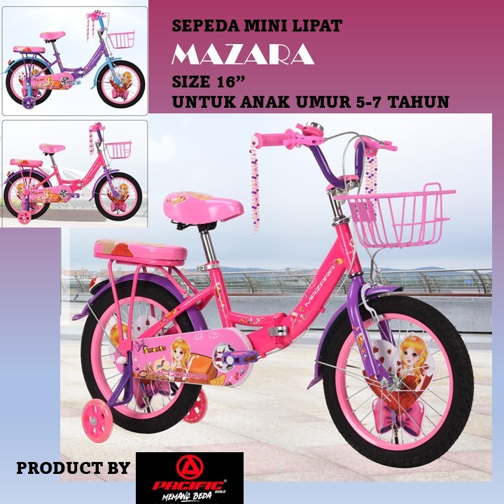 Sepeda Lipat 16" Mini Mazara Anak model terbaru (untuk anak 5-7tahun)