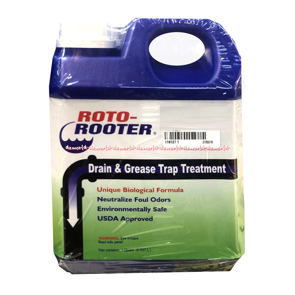 Roto-Rooter 0.93L Drain &amp; Grease Trap Treatment Cairan Pembersih Pipa 0.93 Liter Roto Rooter Perontok Pipe Mampet Tersumpat Rotoroter