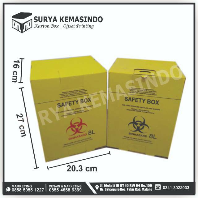 Safety Box 8 Liter Sampah Medis/safety/kardus/Box | Shopee Indonesia