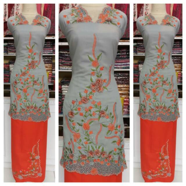 Bahan Baju Kurung Bordir Timbul 03