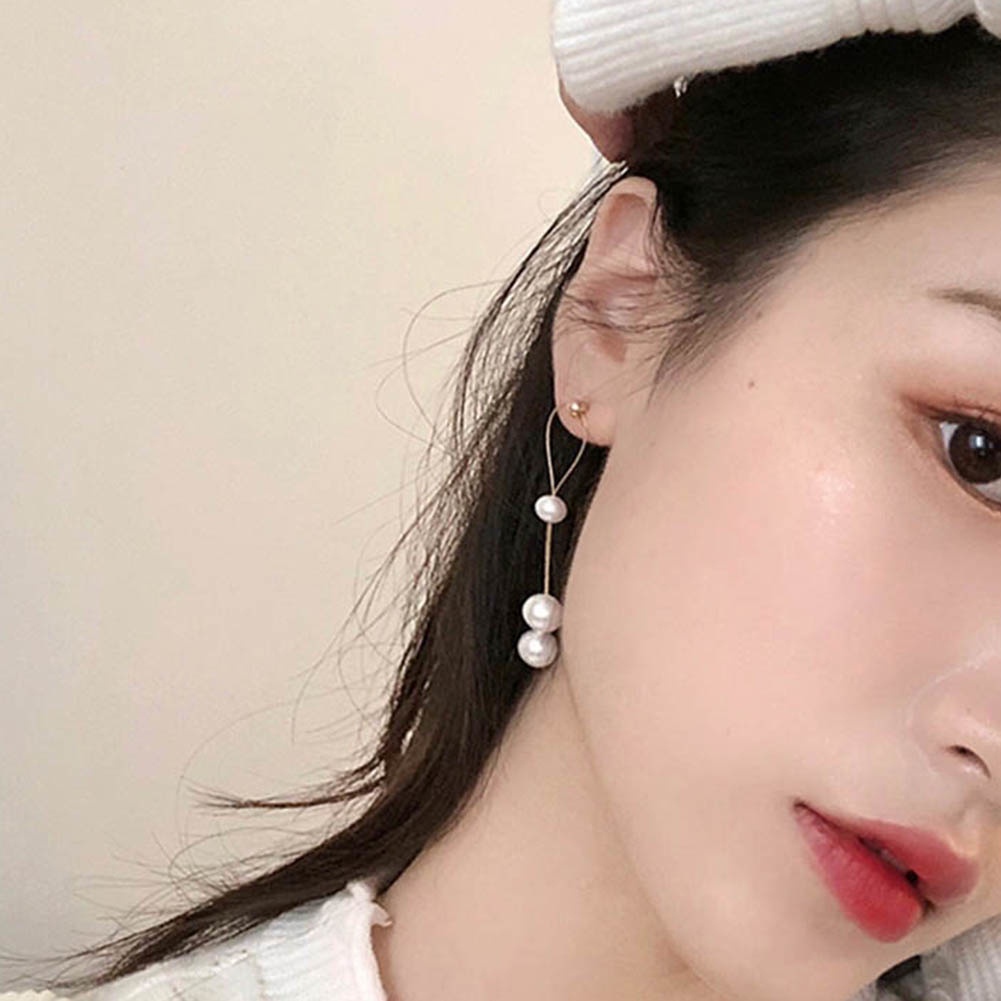 Hu Hu Hu Hu Hu Alat Bantu Pasang Kacamata♡ Anting Tusuk Gantung Wanita Desain Hati Hias Mutiaraberlian Imitasi Untuk Hadiah