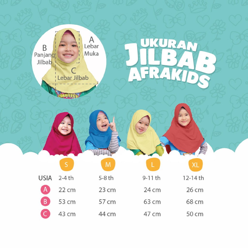 Jilbab Anak Afrakids AFRA - JA023 Light Blue