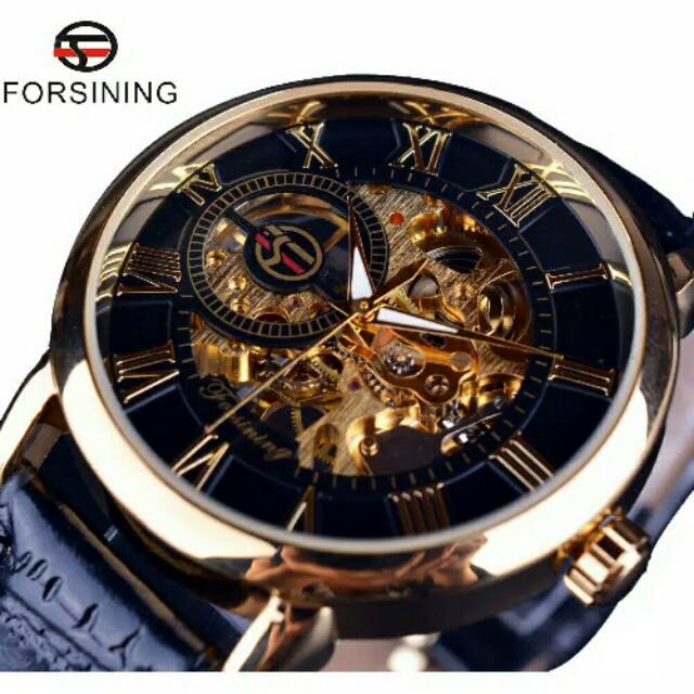 PROMO Jam Tangan Pria Forsining Otomatis. Mekanik. Transparan Depan Belakang Water Resistant