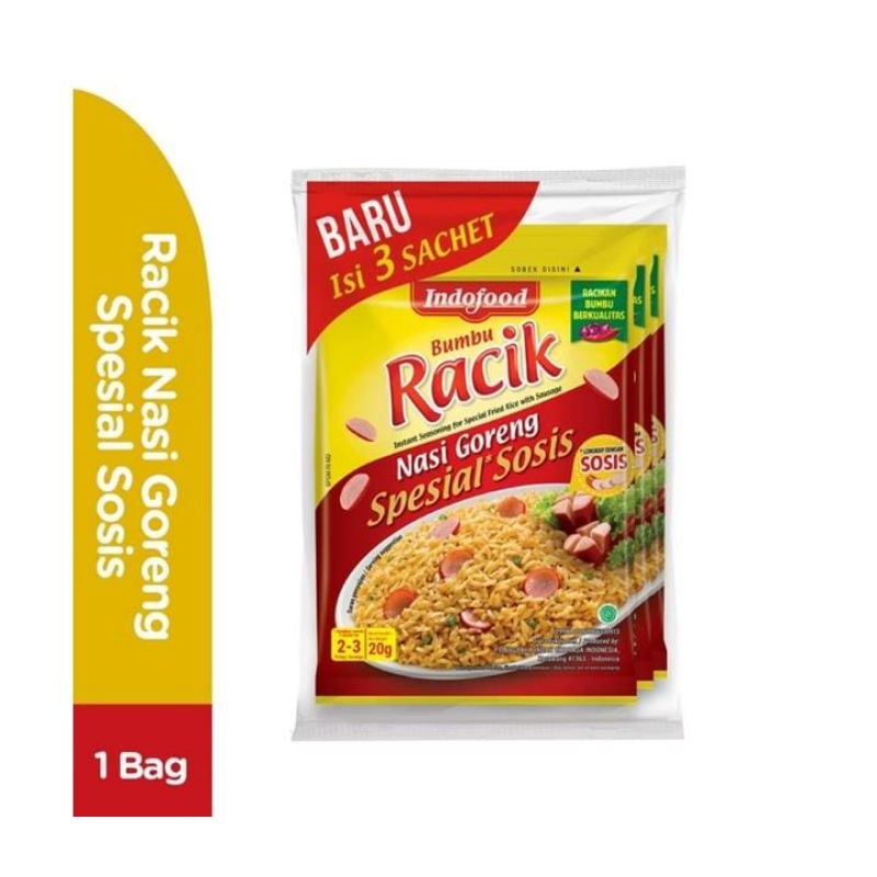 

Racik Bumbu Instan Nasi Goreng Spesial Sosis 3 x 20 g