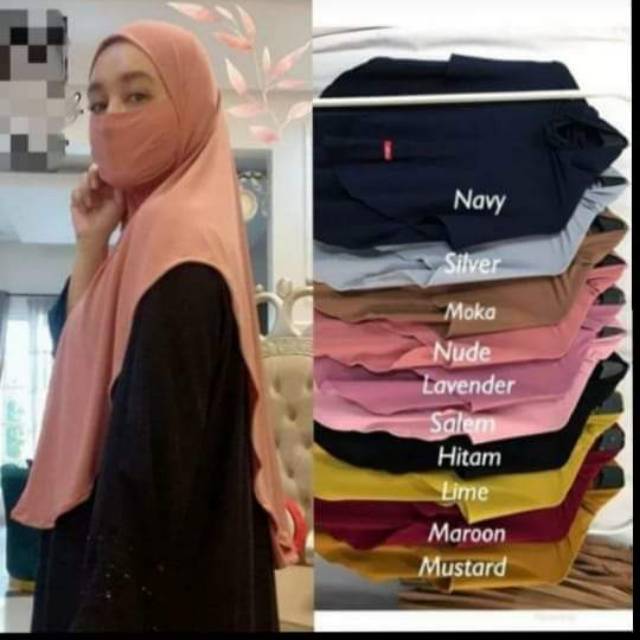 Jilbab instan niqab anquella polos/jilbab simple pake masker