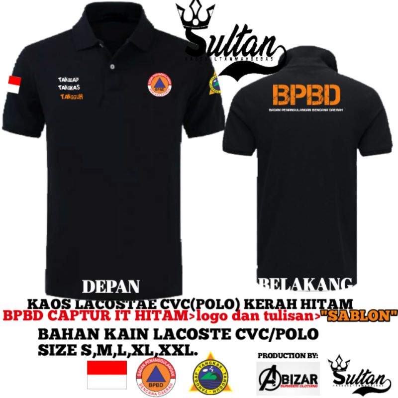 KAOS KERAH HITAM&Orange BPBD CAPTUR IT.