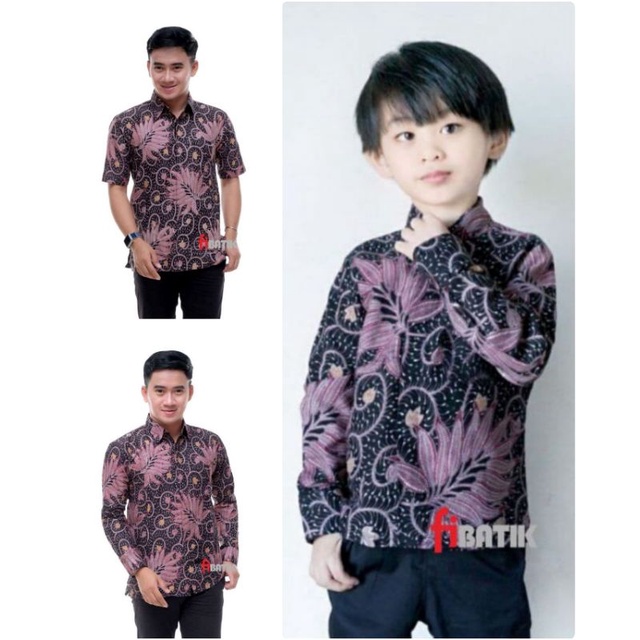 BAJU BATIK COUPLE AYAH ANAK LENGAN PENDEK, BAJU BATIK PRIA PUSER NAVY, BAJU ANAK COWOK COUPLE AYAH, BAJU BATIK KELUARGA, SERAGAM BATIK