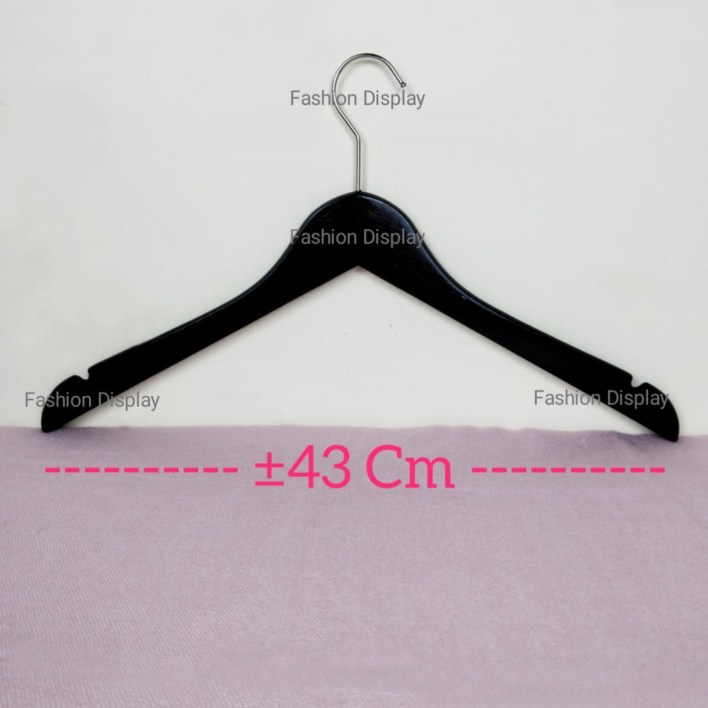 Hanger Kayu Dewasa Warna Hitam Gantungan Baju Display Pakaian Rak Display Pakaian Hanger Distro - BH