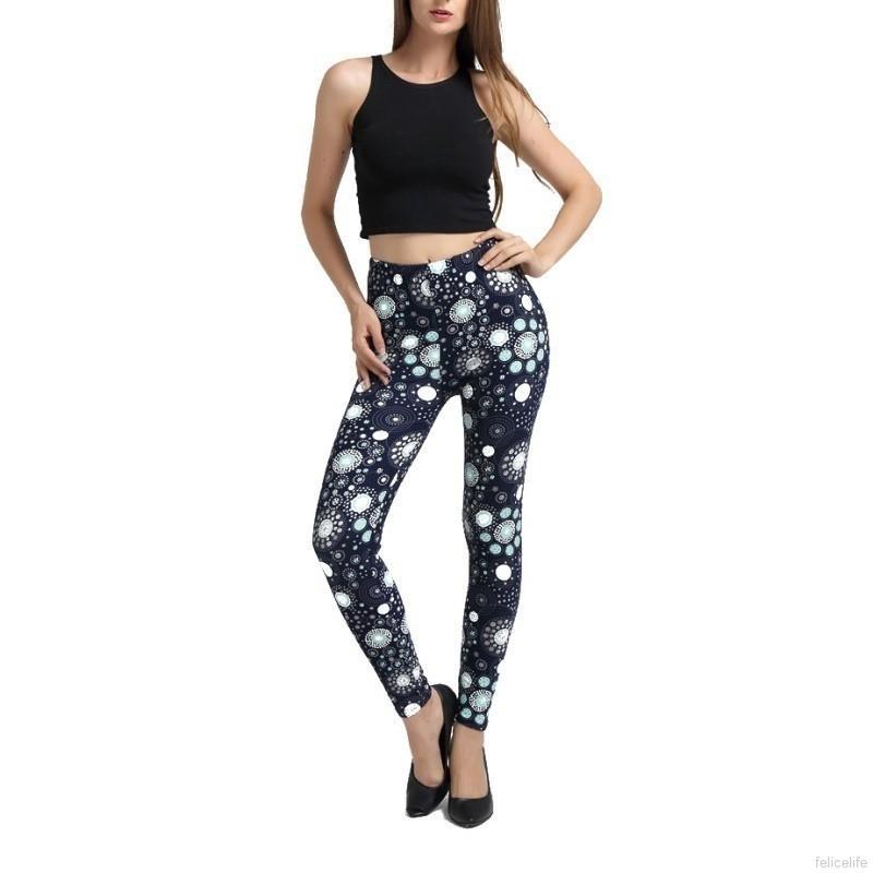  Celana  Legging Panjang Wanita  Casual Bahan Elastis Motif  