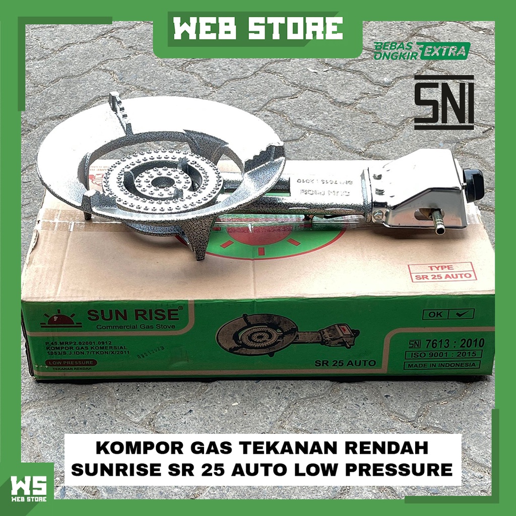 Kompor Gas Cor 1 Tungku Sunrise SR 25 Auto Low Pressure Tekanan Rendah