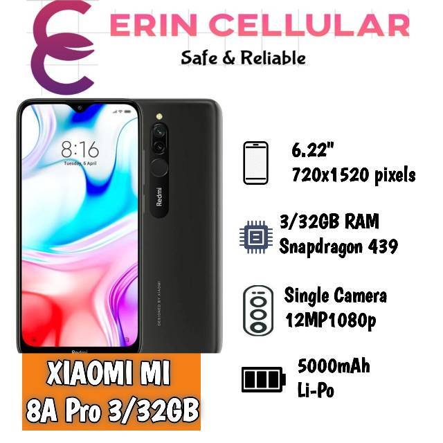 Hp Xiaomi redmi 8A pro 3/32GB Dan 2/32GB - Grs Resmi 2thn - Black dan white