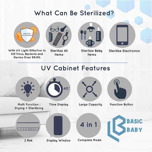 BASIC BABY CABINET MULTI FUNCTIONAL UV STERILIZER / STERIL BOTOL BAYI) PERLENGKAPAN BAYI / upang / haenim