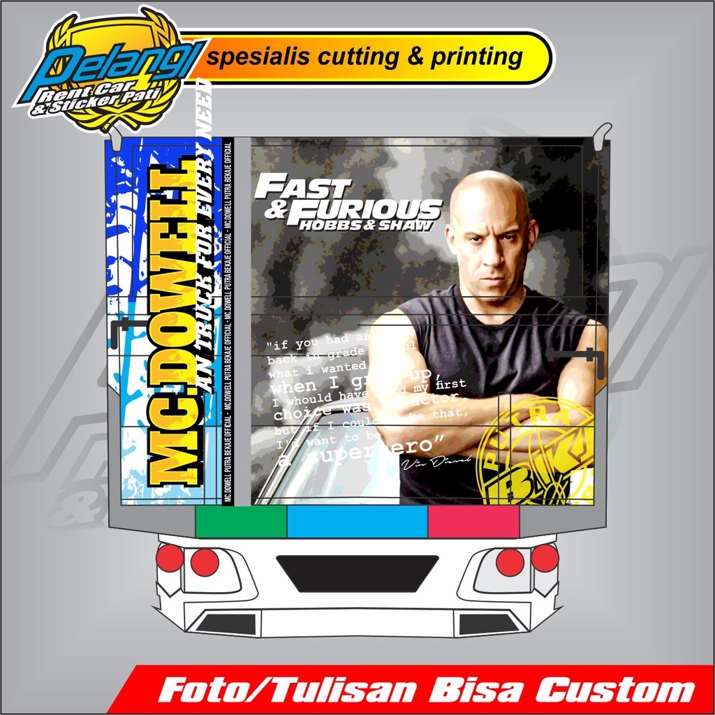 sticker printing bak belakang truck