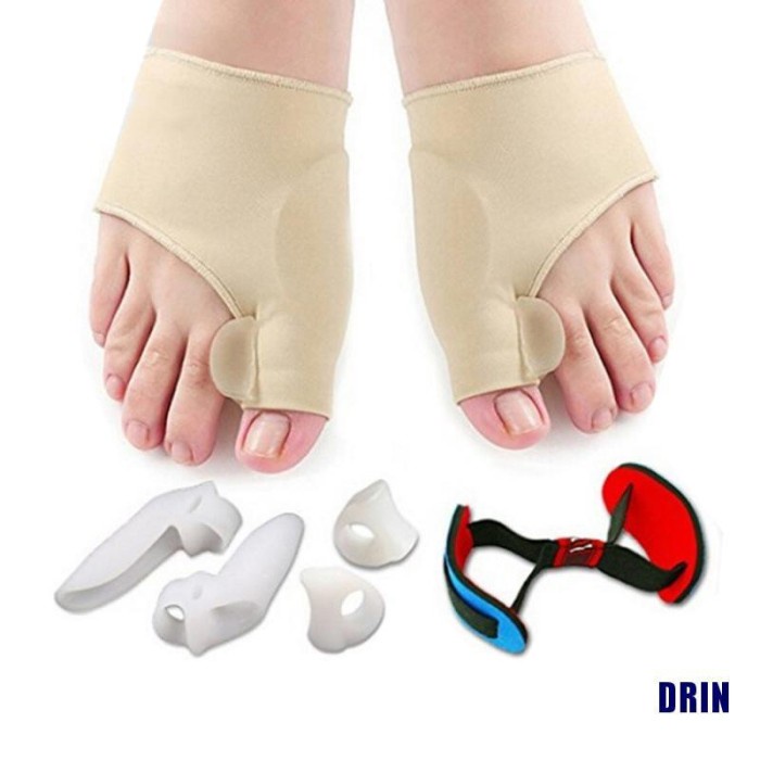 QUALITY PEMISAH JARI KAKI Bunion Gel Socks Hallux Valgus Big Toe Corrector RE