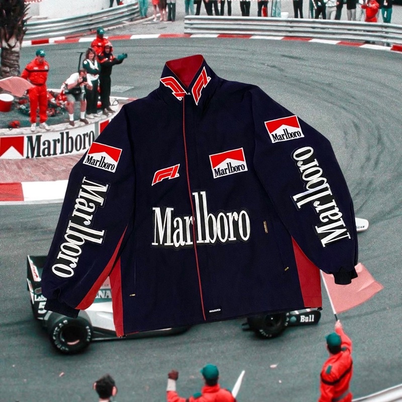 Reworked Marlboro Red Black Racing Jacket