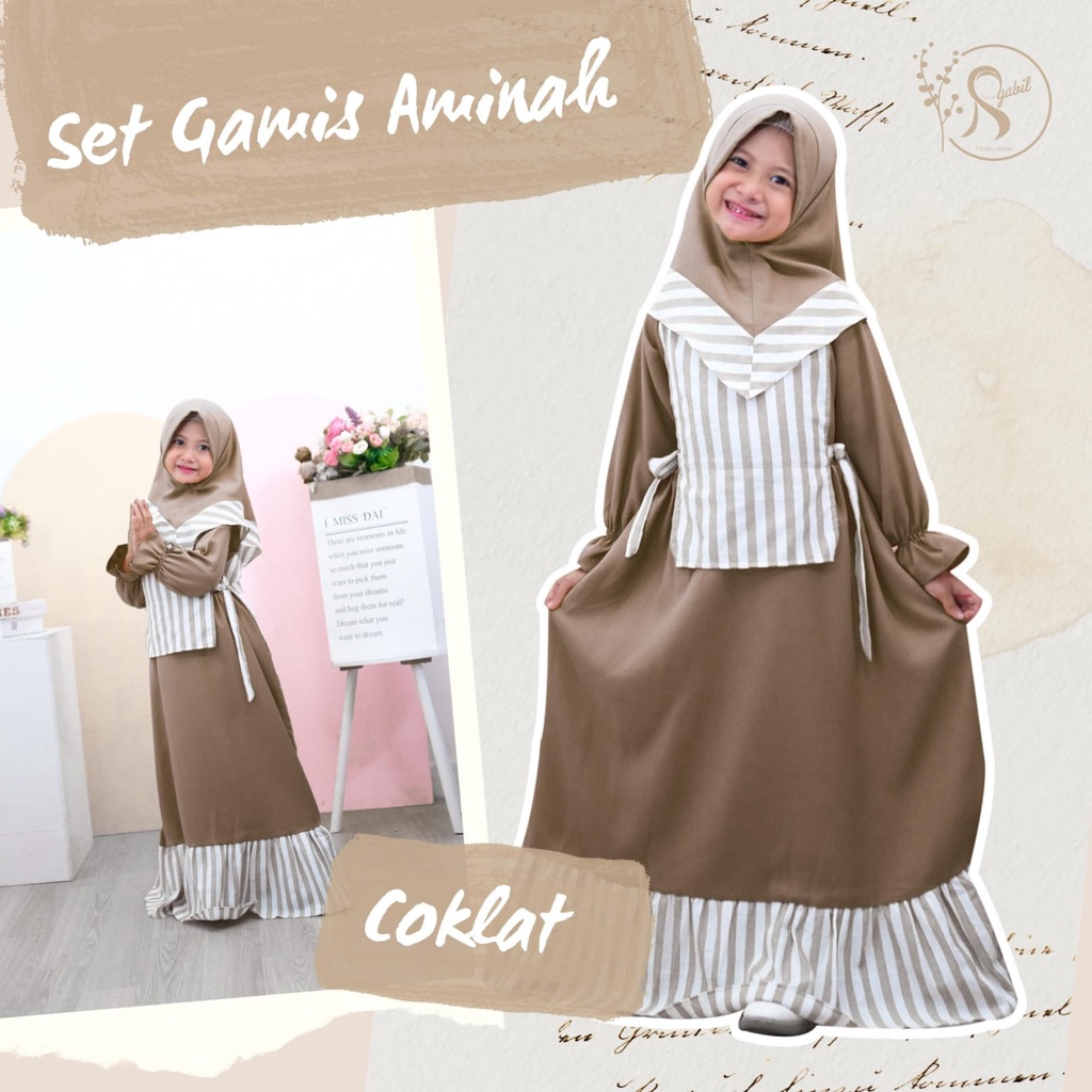 GAMIS ANAK AMINAH TERMASUK KERUDUNG USIA 2-6 TAHUN