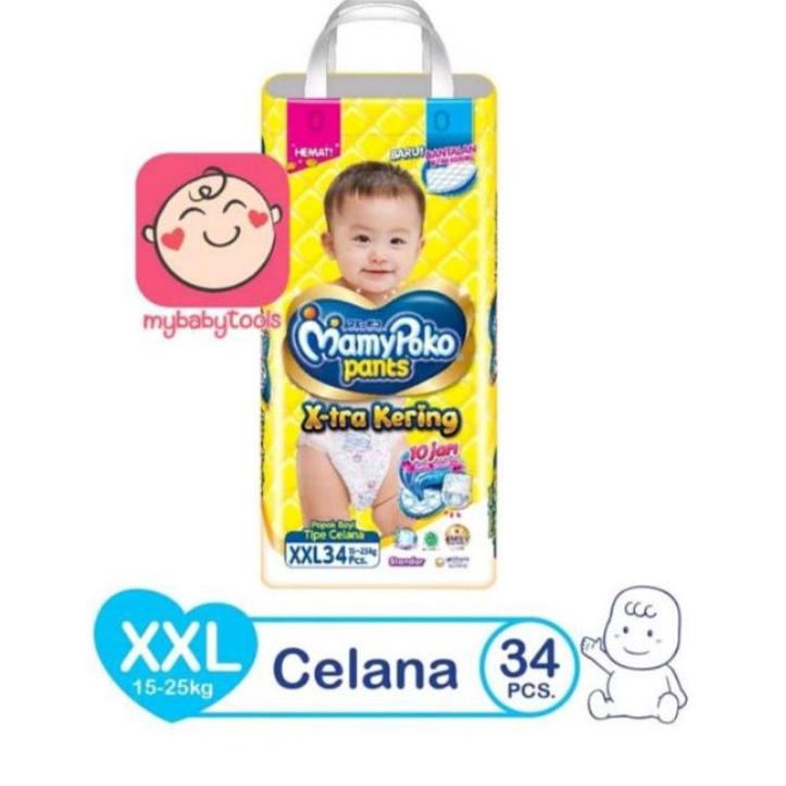 Paling Dicari.. Pampers MamyPoko Extra kering Size S11/S40/M34/L30/xl26/Xxl24/