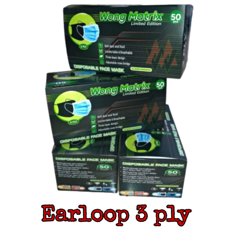 Masker Earloop Disposable Mask Isi 50 pcs