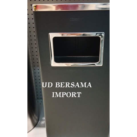 KRISBOW Tempat Sampah Stainless Kotak Dengan Asbak WasteBin 30x24x62Cm