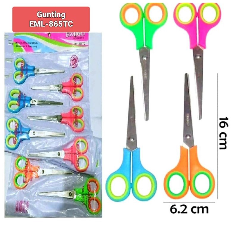 

Gunting Kertas EML-865TC Gagang Warna Ukuran 16cm