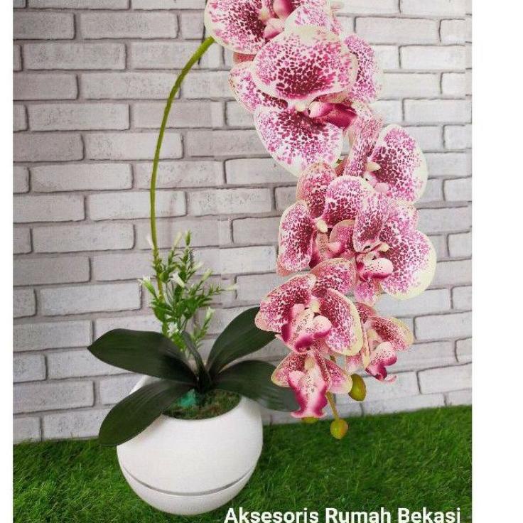 Bagus Dipakai.. bunga hiasan rumah rangkaian bunga angrek latex jumbo ,hiasan bunga, hiasan rumah, b