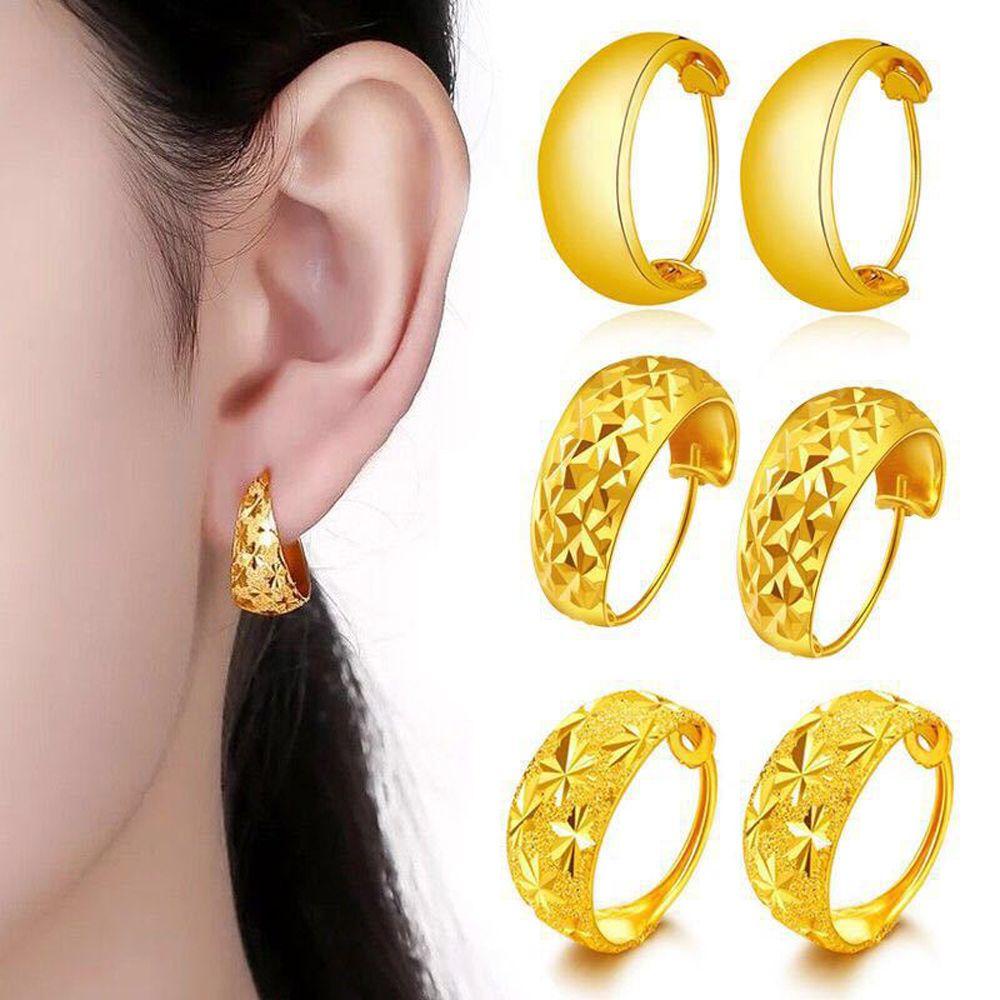 NEEDWAY Wanita Anting Hoop Kepribadian Retro Pesta Temperamen Lady Baroque Sargin Hoop Earrings