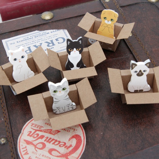 

Notes Mini Post It Bentuk Kucing dalam Kardus