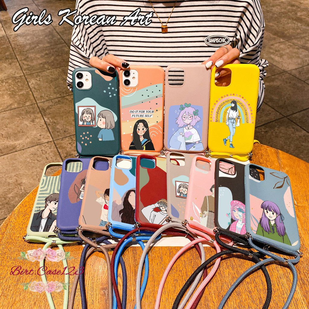 Softcase Slingcase Tali Lanyard Candy GIRLS KOREAN Samsung Note 5 8 9 10 10+ 20 20+ Ultra Pro BC3774