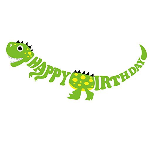 BANNER DINOSAURUS ULANG TAHUN ANAK / BANNER HAPPY BIRTHDAY KARAKTER DINOSAURUS 1 SET