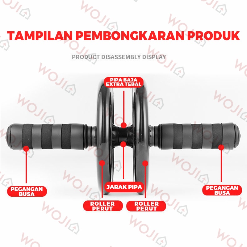 ❤️TERMURAH!!! ❤️Ab Roller Double✌️ Wheel Alat Latihan Abs Otot Perut Tangan Fitness Gym✌️DOUBLE WHEEL BONUS MATRAS ALAT PEMBAKAR LEMAK✌️ALAT SIT UP/ALAT GYM✌️Alat Olahraga Fitness