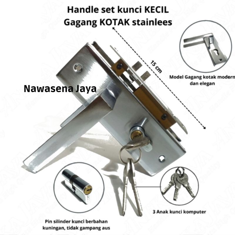 Handle Set Kunci 15cm Kecil Kunci Pintu Ukuran Kecil (15cm) Bodi Ongkel