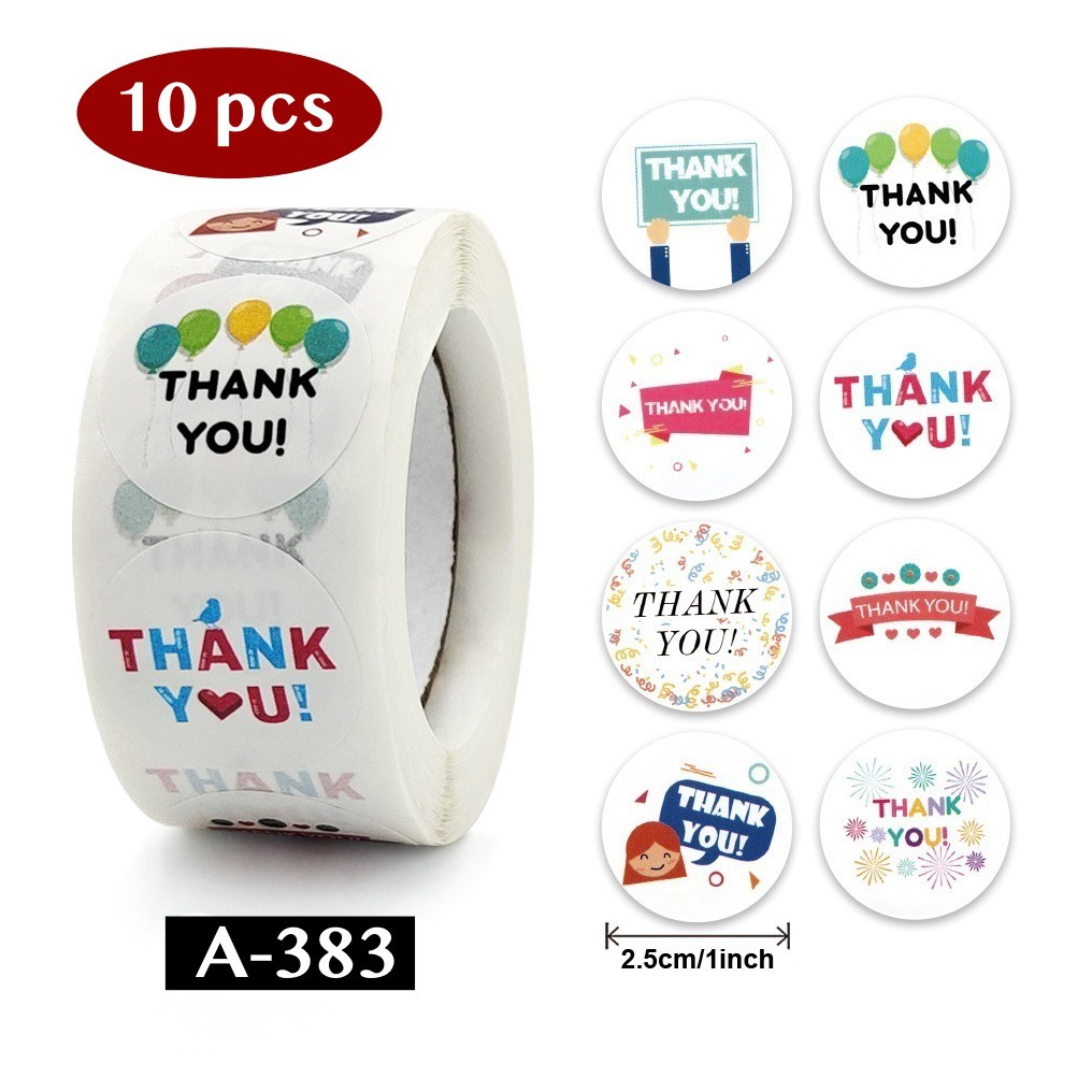 AliMaMa - STIKER THANK YOU 10 PCS - Sticker Terima Kasih Segel Olshop Online Shop Packaging Packing Souvenir Suvenir Import Murah Medan-A-383