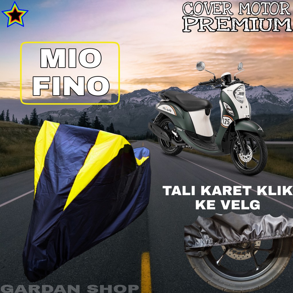 Sarung Motor MIO FINO Hitam Kuning Penutup Pelindung Motor Mio Fino PREMIUM