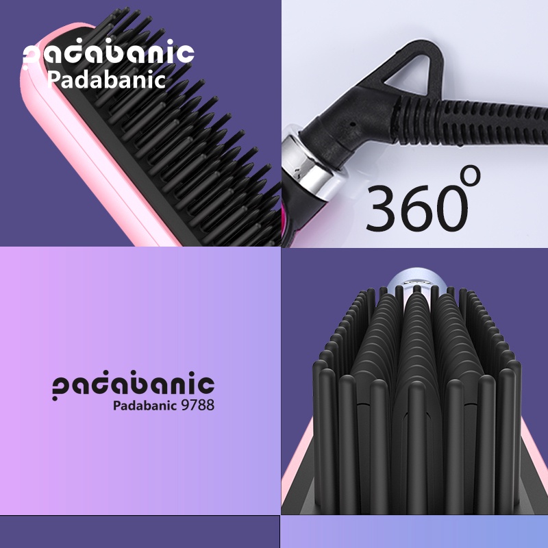 Catokan Sisir Suhu LED Catokan Penyisir Ganggang Anti Panas Catokan Rambut Model Sisir