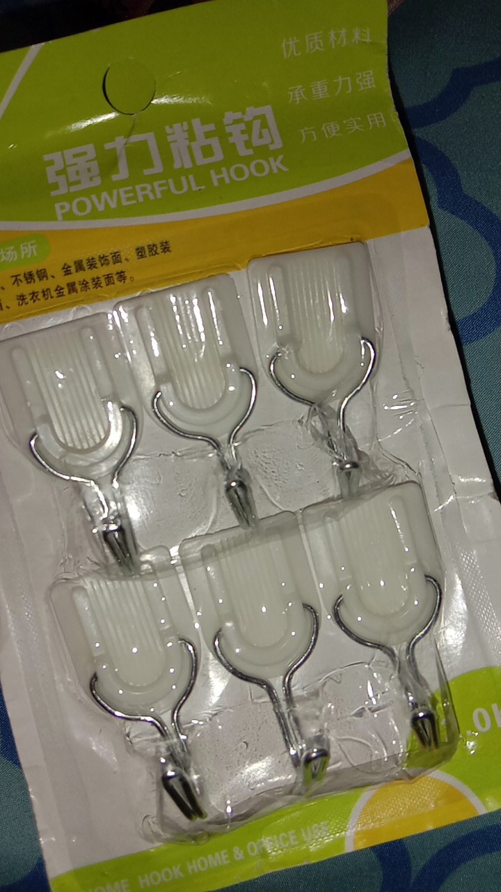 Gantungan Tempel Dinding Isi 6 Kait Lem Perekat Kaca Tembok Kayu Keramik Adhesive Power Hook