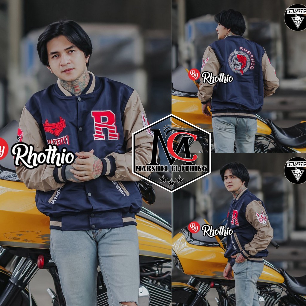 RCL - JAKET VARSITY FULL BORDIR RHOTHIO PARASUT SUPER TASLAN QUALITY PREMIUM PRIA M.L.XL