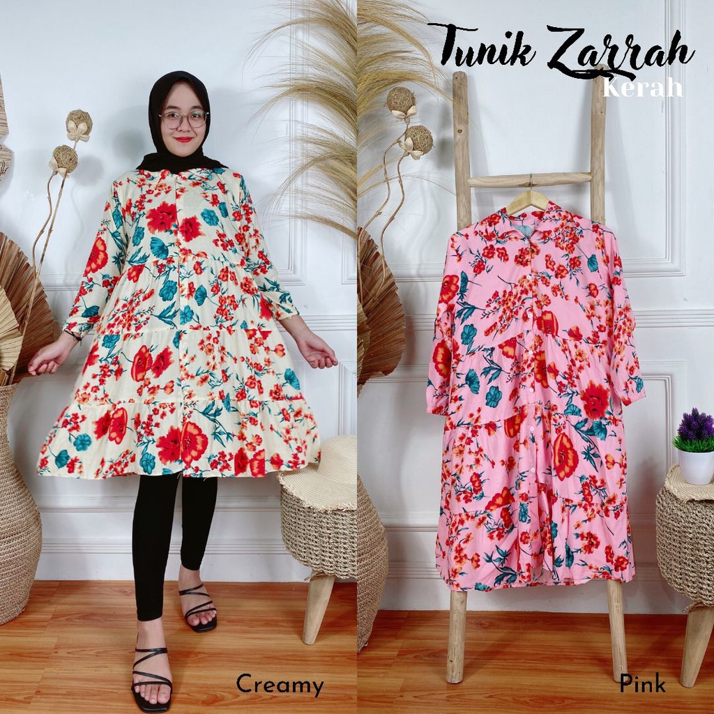 Zhelda Zarrah Kaktus Ayla Macan Tunik Rayon