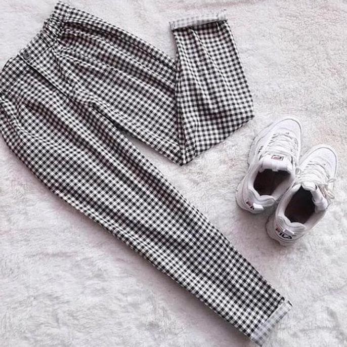 Pengiriman Cepat grosir_solo || BOXY PANTS || BAGGY PANTS CELANA KOTAK KOTAK MURAH