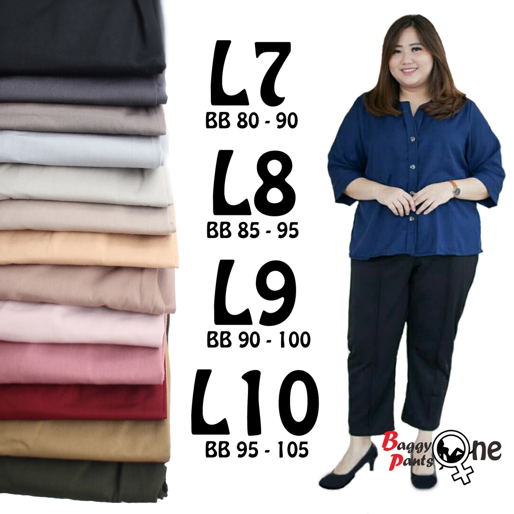 Baggy Pants Jumbo Premium L7 L8 L9 L10 Celana Kerja Wanita / Celana Wanita Jumbo