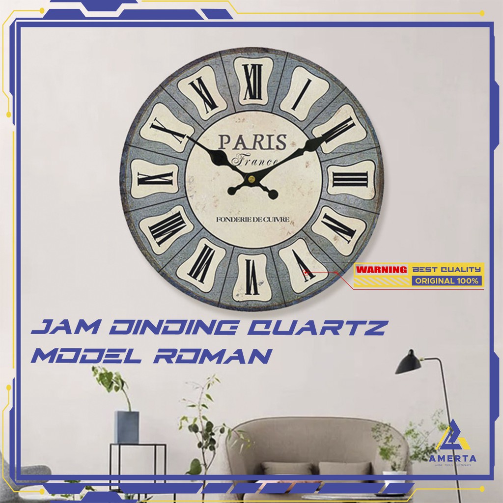 Jam Dinding Quartz Creative Design Model Roman