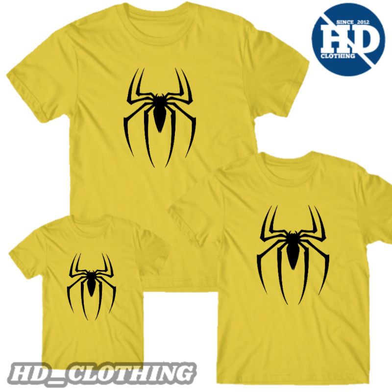 Kaos Couple Keluarga GRATIS NAMA Superhero Anak dan Dewasa Laba-Laba - HD Clothing