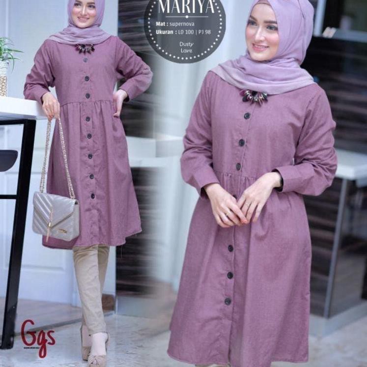 Ready Mariya Tunik / Atasan Wanita Terbaru 2021 / Tunik  / Baju Muslim Original / Kekinian / Casual