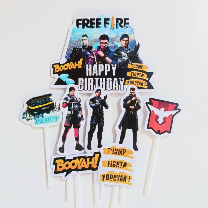 

TOPPER ULANG TAHUN FREE FIRE CAKE TOPPER HIASAN TUMPENG