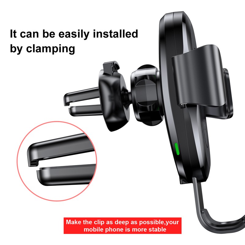 Baseus Car Holder Qi Wireless Charger - Black