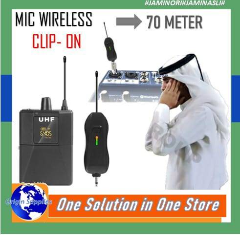 MIC CLIP ON WIRELESS CLIP ON IMAM MASJID JANGKAUAN 50 METER